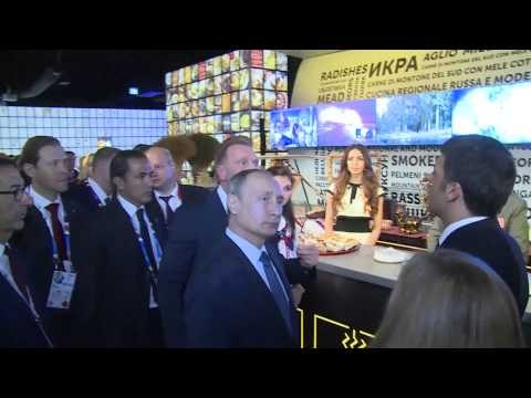 Milano - Expo 2015, Renzi e Putin visitano il Padiglione della Federazione Russa (10.06.15)