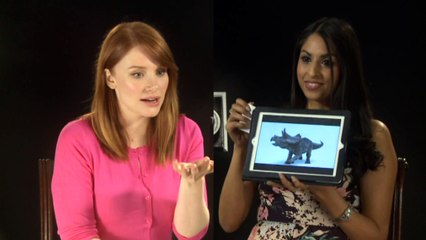 Chris Pratt and Bryce Dallas Howard take dinosaur test