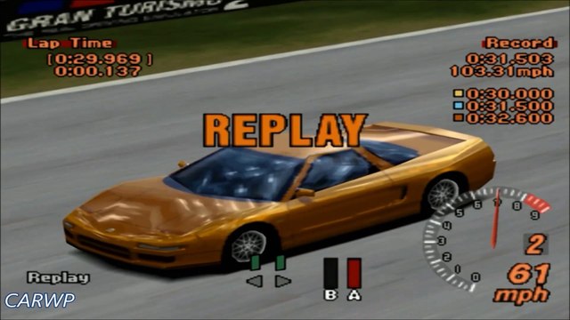 Gran Turismo 2 60 FPS IA-3 Acura NSX Type S Zero 284 cv @ Curvas em Apricot Hill