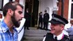 Epic Rant at Assange Police - Ecuadorian Embassy