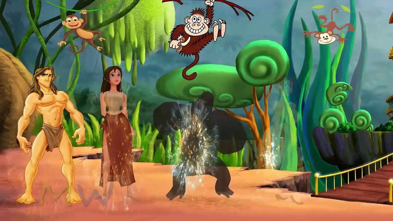 Finger Family Nursery Rhymes For kid in Cartoon Animated | Tarzan Jungle Apes