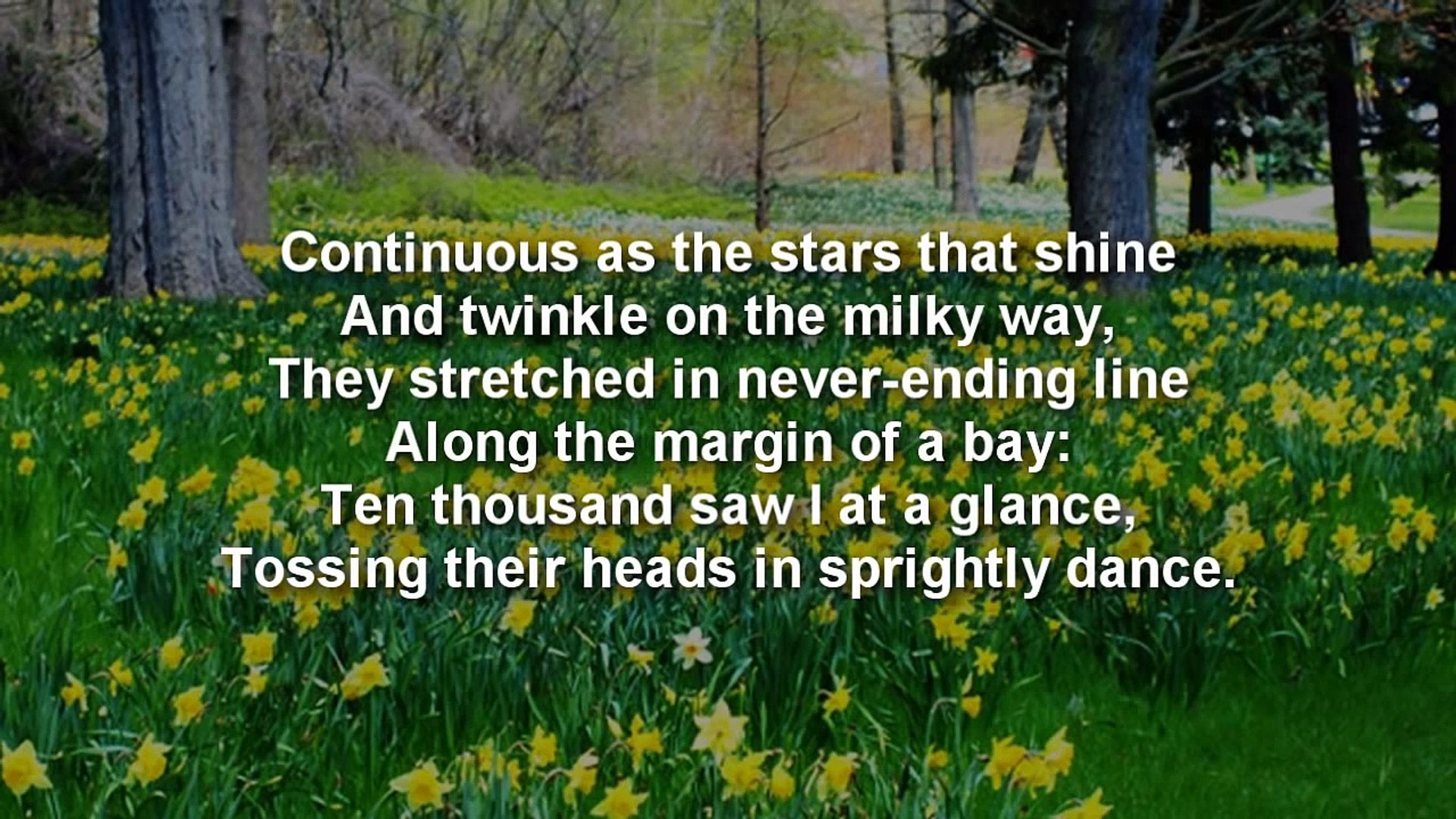 Famous Poem Daffodils By William Wordsworth With Text Video Dailymotion