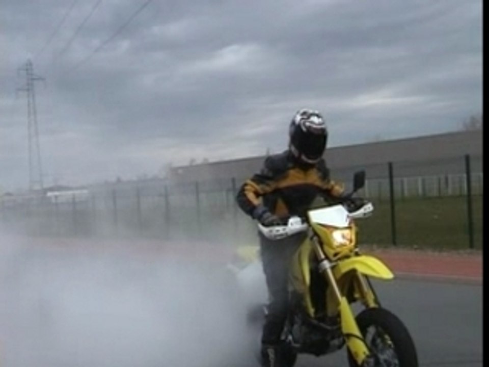 DRZ stunt session burn