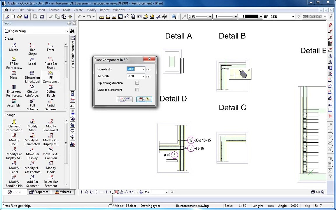 Allplan Quickstart - CAD Tutorials - Lesson 10: Reinforcement Detailing