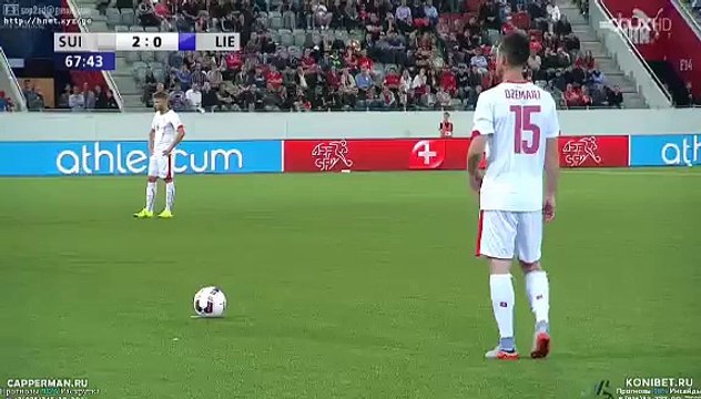Blerim Džemaili Free Kick Goal - Switzerland vs Liechtenstein 3-0 ( Friendly Match ) 2015