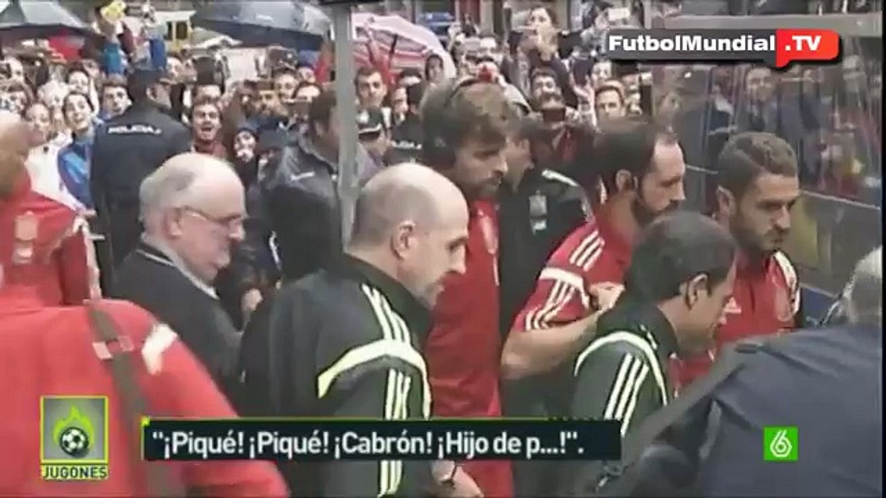 Gerard Piqué es insultado por aficionados españoles tras burlarse del Real Madrid 10-06-2015