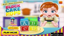 (Full HD) - Disney Frozen Baby Anna Cooking Block Cake Pops Game