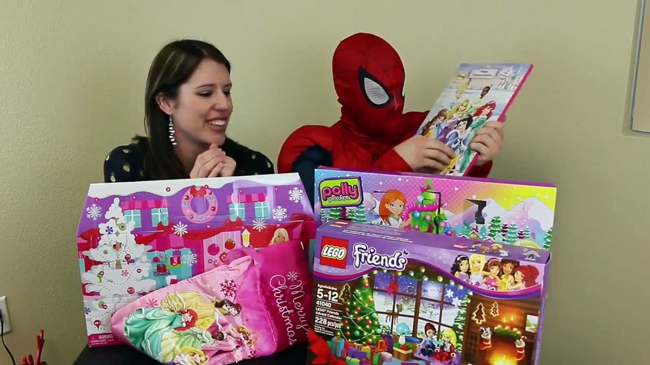 Disney Cartoon Toys Barbie Advent Calendar Unboxing Lego Friends Polly Pocket Disney Princess Shopki