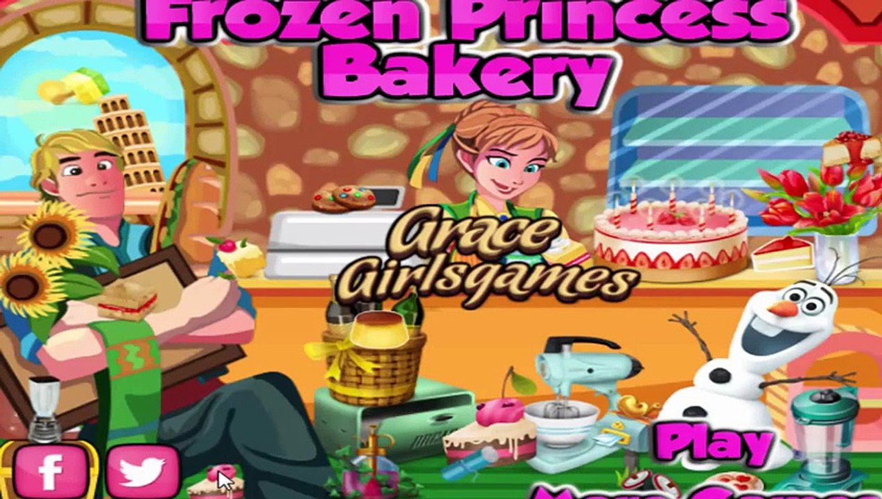 Frozen Princess Bakery - Bake delicious cake with Olaf_ Kristoff and Anna