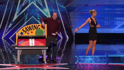 America's Got Talent 2015 S10E02 Xakary the Magician Saws Heidi in Half