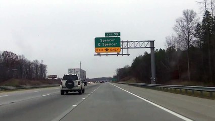 Interstate-85 leading to Spencer, North Carolina