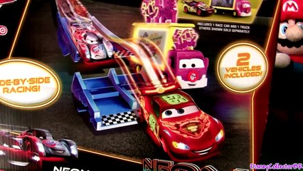 Cars Neon Racers Neon Nights Track Set 2014 NEW Metallic Lightning McQueen Disney Pixar