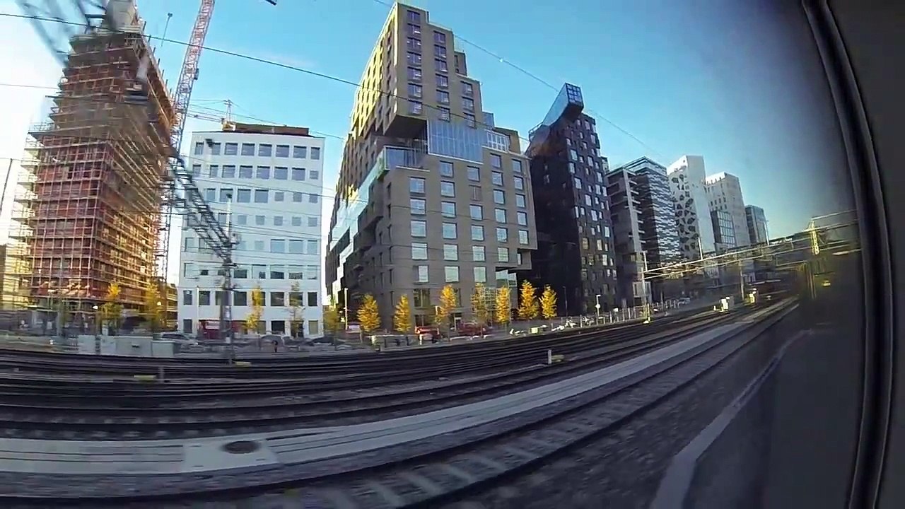 GoPro | Oslo Airport | Express Train Flytoget to Gardermoen Lufthavn | Flight SK1467