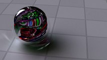 Animated refraction in a glass marble