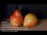 Still life painting demo alla prima oil paint step by step 2 pears from life tutorial