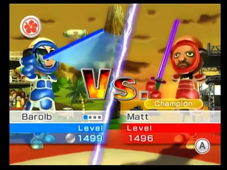 Wii Sports Resort- Sword Play Dueling: Barolb VS  Champion Matt