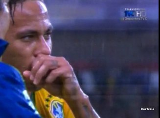 neymar having fun with Jorge Luis Pinto