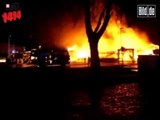 Feuerwehr Einsatz  Lidl-Markt in Flammen Zarrentin ( MV )