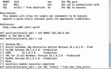 Attacking Oracle with the Metasploit Framework