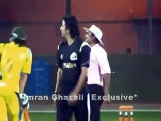 Wasim Akram Bowling After Many Years and Bowled Out