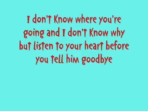 Listen To Your Heart, By Roxette Lyrics