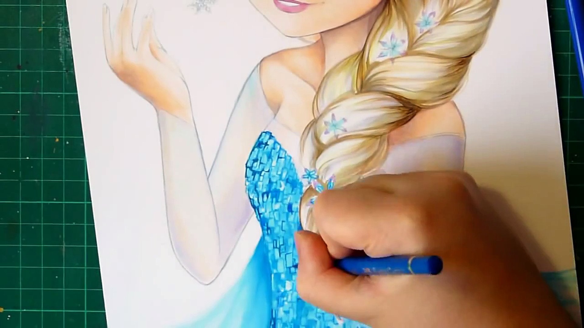 Frozen Queen Elsa - Copic Marker and colored pencils Drawing - video  Dailymotion