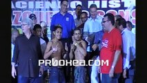 Weight in Pesaje Oficial Wilfredo Vazquez vs Marvin Sonsona en Bayamón Puerto Rico prboxea.com