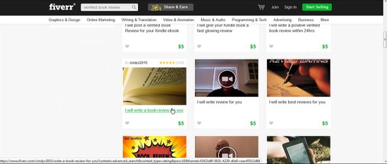Writing Catagory and Gig Ideas on Fiverr.