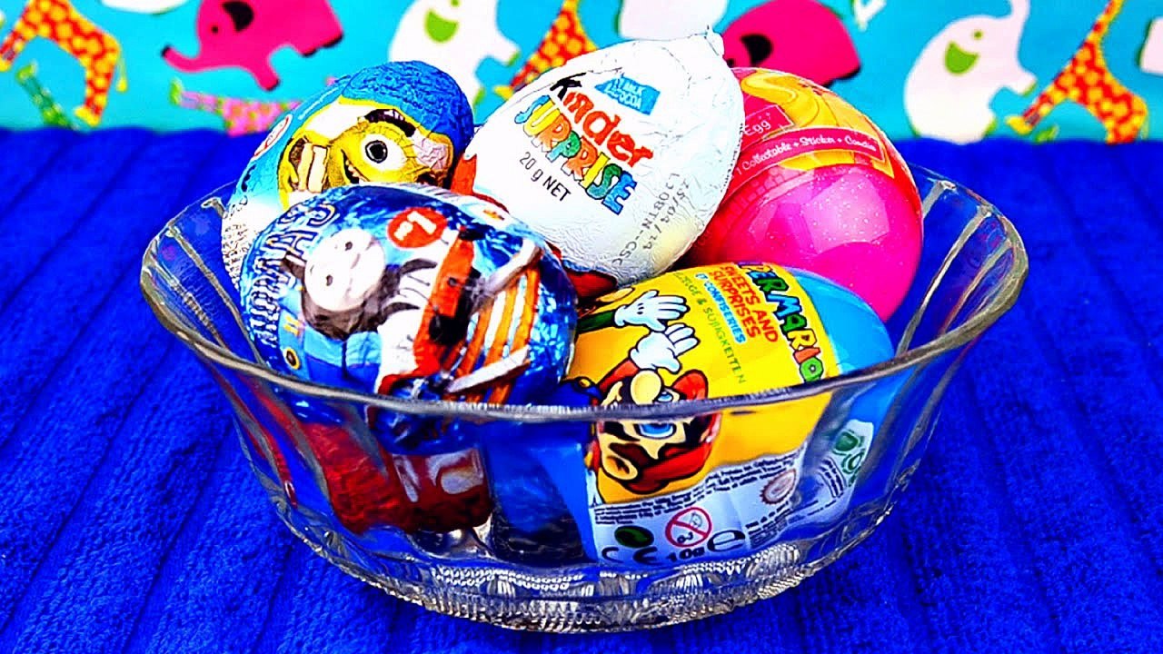 Play Doh Surprise Rainbow Dippin Dots Shopkins Minions Cars 2 Surprise Eggs by StrawberryJ