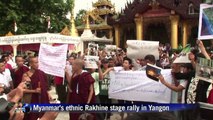 Protest held in Myanmar's Rakhine state