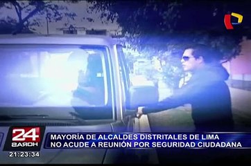 Mayoría de alcaldes distritales de Lima no acude a reunión por seguridad ciudadana