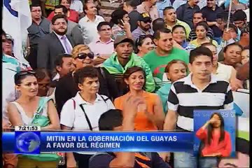 Mitin en la gobernación del Guayas a favor del regimen