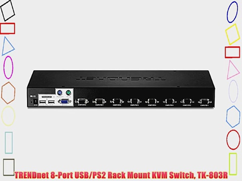 TRENDnet 8-Port USB/PS2 Rack Mount KVM Switch TK-803R