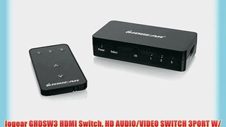 Iogear GHDSW3 HDMI Switch. HD AUDIO/VIDEO SWITCH 3PORT W/ REMOTE AVDIST. 3 x HDMI Type A Digital