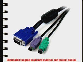 StarTech.com 25 Feet 3-in-1 PS/2 KVM Extension Cable - Black (3N1PSEXT25BK)