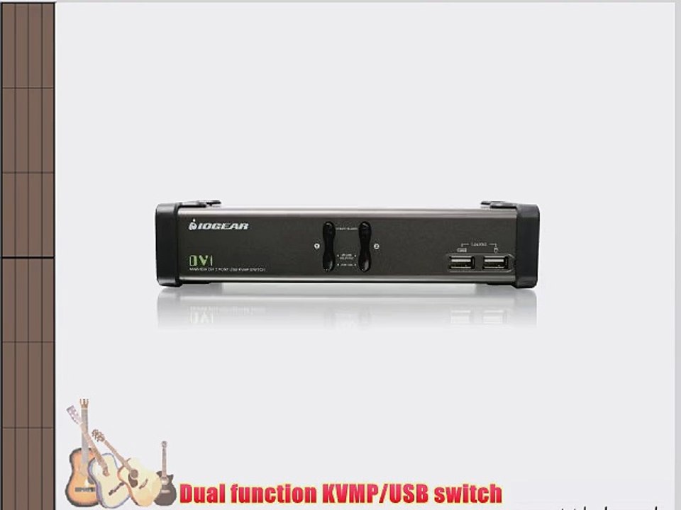 IOGEAR 2-Port DVI KVMP Switch USB 2.0 Console USB Peripherals Audio and Wireless Keyboard GCS1102-KM1