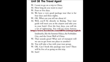 Listening Practice Through Dictation 1 -Unit 38 The Travel Agent (Repeat 10 times)
