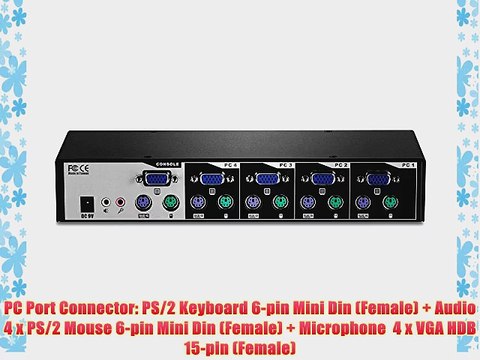 TRENDnet 4-Port PS2 Rack Mount KVM Switch and Cable Kit with Audio TK-403KR