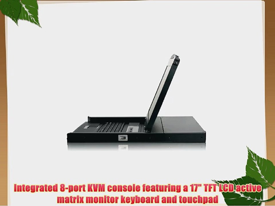 IOGEAR 8-Port Integrated KVM Console with 17 Inch TFT LCD Active Matrix Monitor Keyboard and