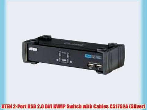 ATEN 2-Port USB 2.0 DVI KVMP Switch with Cables CS1762A (Silver)