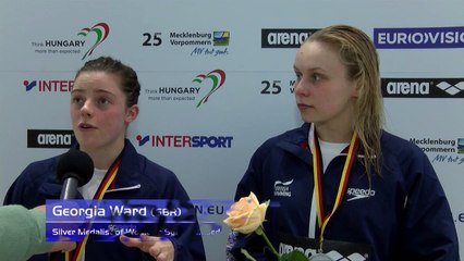 Georgia Ward and Robyn Birch - Silver Medalists of Women's Synchronised Platform- 11.6.2015, Rostock