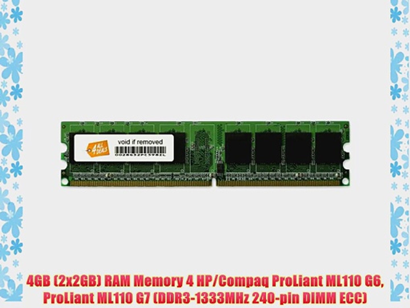 4gb 2x2gb Ram Memory 4 Hp Compaq Proliant Ml110 G6 Proliant Ml110 G7 Ddr3 1333mhz 240 Pin Video Dailymotion