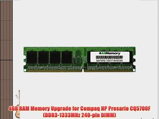 4GB RAM Memory Upgrade for Compaq HP Presario CQ5700F (DDR3-1333MHz 240-pin DIMM)