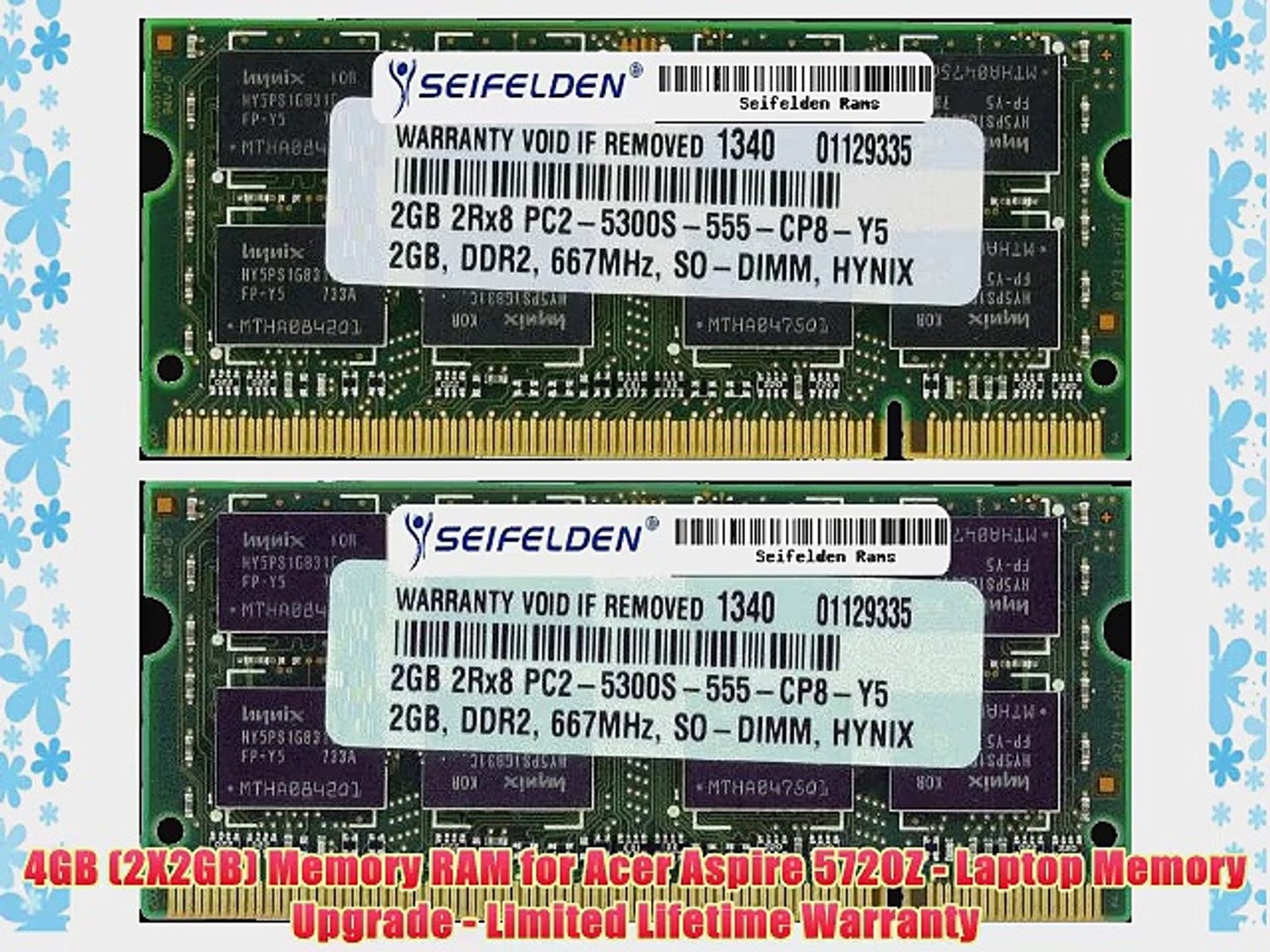 paso Amado necesario 4GB (2X2GB) Memory RAM for Acer Aspire 5720Z - Laptop Memory Upgrade -  Limited Lifetime Warranty - video Dailymotion
