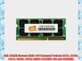 4GB (1X4GB Memory RAM 4 HP/Compaq ProBook 4411s 4420s 4421s 4430s 4431s (DDR3-1333MHz 204-pin