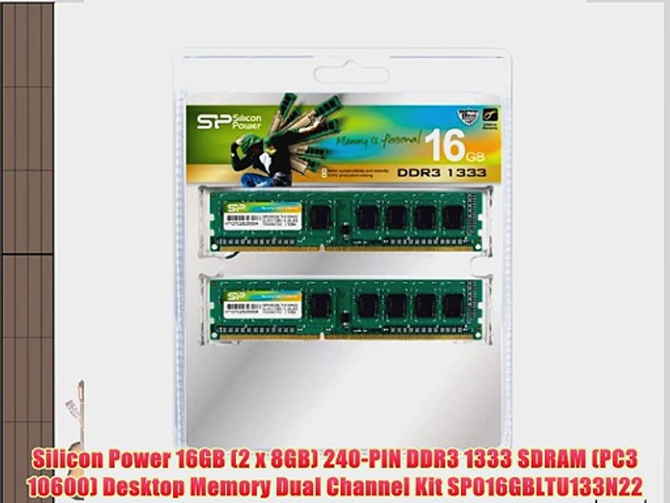 Silicon Power 16GB (2 x 8GB) 240-PIN DDR3 1333 SDRAM (PC3 10600) Desktop Memory Dual Channel
