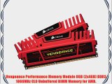Corsair Vengeance Red 8GB (2x4GB)  DDR3 1866 MHz (PC3 15000) Desktop Memory (CMZ8GX3M2A1866C9R)