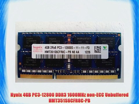 Hynix 4GB PC3-12800 DDR3 1600MHz non-ECC Unbuffered HMT351S6CFR8C-PB