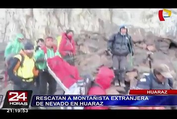 Rescatan a montañista extranjera de nevado en Huaraz