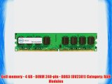 Dell memory - 4 GB - DIMM 240-pin - DDR3 (BV2381) Category: RAM Modules